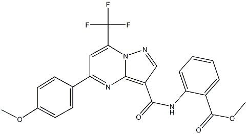 methyl 2-({[5-(4-methoxyphenyl)-7-(trifluoromethyl)pyrazolo[1,5-a]pyrimidin-3-yl]carbonyl}amino)benzoate Structure