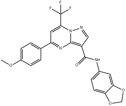 N-(1,3-benzodioxol-5-yl)-5-(4-methoxyphenyl)-7-(trifluoromethyl)pyrazolo[1,5-a]pyrimidine-3-carboxamide Struktur