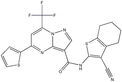 333762-05-3 N-(3-cyano-4,5,6,7-tetrahydro-1-benzothien-2-yl)-5-(2-thienyl)-7-(trifluoromethyl)pyrazolo[1,5-a]pyrimidine-3-carboxamide