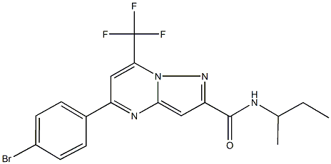 5-(4-bromophenyl)-N-(sec-butyl)-7-(trifluoromethyl)pyrazolo[1,5-a]pyrimidine-2-carboxamide 结构式