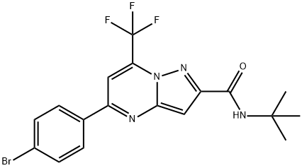 5-(4-bromophenyl)-N-(tert-butyl)-7-(trifluoromethyl)pyrazolo[1,5-a]pyrimidine-2-carboxamide,333763-05-6,结构式