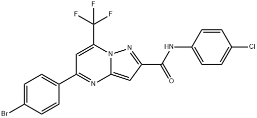 5-(4-bromophenyl)-N-(4-chlorophenyl)-7-(trifluoromethyl)pyrazolo[1,5-a]pyrimidine-2-carboxamide Structure