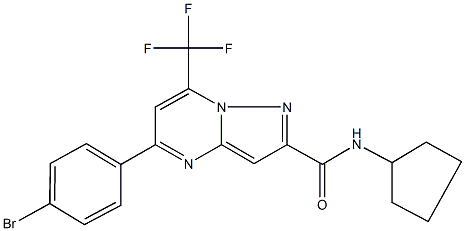 5-(4-bromophenyl)-N-cyclopentyl-7-(trifluoromethyl)pyrazolo[1,5-a]pyrimidine-2-carboxamide Structure