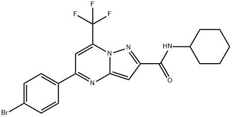 5-(4-bromophenyl)-N-cyclohexyl-7-(trifluoromethyl)pyrazolo[1,5-a]pyrimidine-2-carboxamide Structure