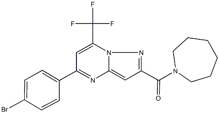 2-(1-azepanylcarbonyl)-5-(4-bromophenyl)-7-(trifluoromethyl)pyrazolo[1,5-a]pyrimidine Structure