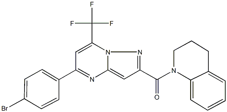 1-{[5-(4-bromophenyl)-7-(trifluoromethyl)pyrazolo[1,5-a]pyrimidin-2-yl]carbonyl}-1,2,3,4-tetrahydroquinoline 结构式
