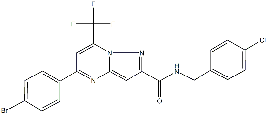 5-(4-bromophenyl)-N-(4-chlorobenzyl)-7-(trifluoromethyl)pyrazolo[1,5-a]pyrimidine-2-carboxamide,333763-32-9,结构式