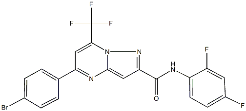 5-(4-bromophenyl)-N-(2,4-difluorophenyl)-7-(trifluoromethyl)pyrazolo[1,5-a]pyrimidine-2-carboxamide 化学構造式