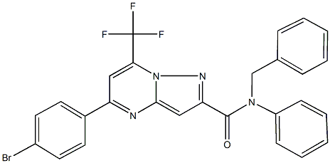 N-benzyl-5-(4-bromophenyl)-N-phenyl-7-(trifluoromethyl)pyrazolo[1,5-a]pyrimidine-2-carboxamide Struktur