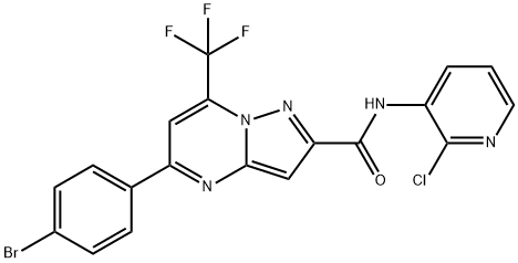 5-(4-bromophenyl)-N-(2-chloro-3-pyridinyl)-7-(trifluoromethyl)pyrazolo[1,5-a]pyrimidine-2-carboxamide,333763-46-5,结构式