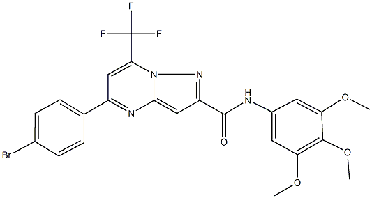 5-(4-bromophenyl)-7-(trifluoromethyl)-N-(3,4,5-trimethoxyphenyl)pyrazolo[1,5-a]pyrimidine-2-carboxamide,333763-58-9,结构式