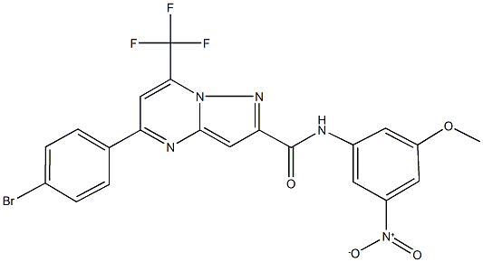 5-(4-bromophenyl)-N-{3-nitro-5-methoxyphenyl}-7-(trifluoromethyl)pyrazolo[1,5-a]pyrimidine-2-carboxamide,333763-59-0,结构式