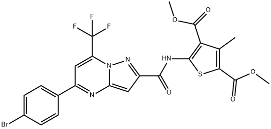 333763-69-2 dimethyl 5-({[5-(4-bromophenyl)-7-(trifluoromethyl)pyrazolo[1,5-a]pyrimidin-2-yl]carbonyl}amino)-3-methyl-2,4-thiophenedicarboxylate