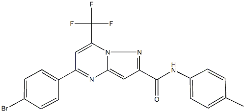 5-(4-bromophenyl)-N-(4-methylphenyl)-7-(trifluoromethyl)pyrazolo[1,5-a]pyrimidine-2-carboxamide 结构式