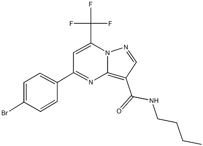 5-(4-bromophenyl)-N-butyl-7-(trifluoromethyl)pyrazolo[1,5-a]pyrimidine-3-carboxamide,333763-80-7,结构式