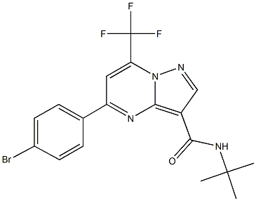 5-(4-bromophenyl)-N-(tert-butyl)-7-(trifluoromethyl)pyrazolo[1,5-a]pyrimidine-3-carboxamide 化学構造式