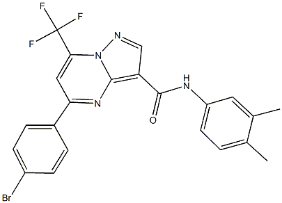 5-(4-bromophenyl)-N-(3,4-dimethylphenyl)-7-(trifluoromethyl)pyrazolo[1,5-a]pyrimidine-3-carboxamide 化学構造式