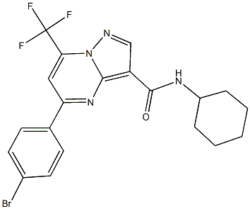 5-(4-bromophenyl)-N-cyclohexyl-7-(trifluoromethyl)pyrazolo[1,5-a]pyrimidine-3-carboxamide 结构式