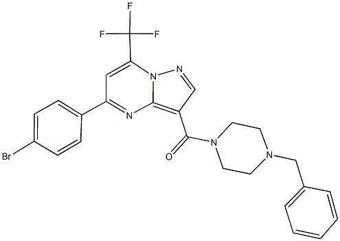 333764-02-6 3-[(4-benzyl-1-piperazinyl)carbonyl]-5-(4-bromophenyl)-7-(trifluoromethyl)pyrazolo[1,5-a]pyrimidine