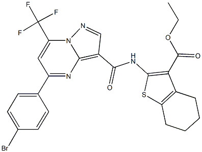 333764-06-0 ethyl 2-({[5-(4-bromophenyl)-7-(trifluoromethyl)pyrazolo[1,5-a]pyrimidin-3-yl]carbonyl}amino)-4,5,6,7-tetrahydro-1-benzothiophene-3-carboxylate