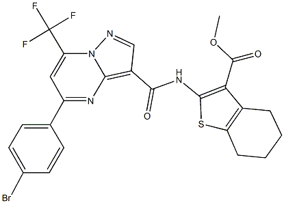 methyl 2-({[5-(4-bromophenyl)-7-(trifluoromethyl)pyrazolo[1,5-a]pyrimidin-3-yl]carbonyl}amino)-4,5,6,7-tetrahydro-1-benzothiophene-3-carboxylate Structure