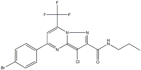 5-(4-bromophenyl)-3-chloro-N-propyl-7-(trifluoromethyl)pyrazolo[1,5-a]pyrimidine-2-carboxamide 结构式