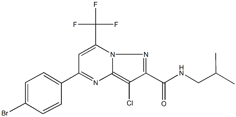5-(4-bromophenyl)-3-chloro-N-isobutyl-7-(trifluoromethyl)pyrazolo[1,5-a]pyrimidine-2-carboxamide Struktur