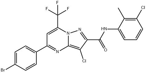 5-(4-bromophenyl)-3-chloro-N-(3-chloro-2-methylphenyl)-7-(trifluoromethyl)pyrazolo[1,5-a]pyrimidine-2-carboxamide Structure