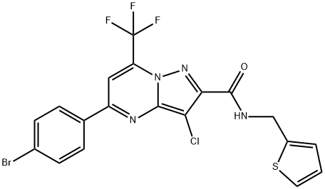 5-(4-bromophenyl)-3-chloro-N-(2-thienylmethyl)-7-(trifluoromethyl)pyrazolo[1,5-a]pyrimidine-2-carboxamide Structure