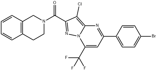 2-{[5-(4-bromophenyl)-3-chloro-7-(trifluoromethyl)pyrazolo[1,5-a]pyrimidin-2-yl]carbonyl}-1,2,3,4-tetrahydroisoquinoline,333764-87-7,结构式