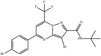 3-bromo-5-(4-bromophenyl)-N-(tert-butyl)-7-(trifluoromethyl)pyrazolo[1,5-a]pyrimidine-2-carboxamide Structure