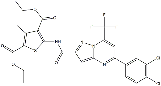 diethyl 5-({[5-(3,4-dichlorophenyl)-7-(trifluoromethyl)pyrazolo[1,5-a]pyrimidin-2-yl]carbonyl}amino)-3-methyl-2,4-thiophenedicarboxylate|