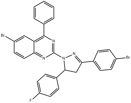 333767-10-5 6-bromo-2-[3-(4-bromophenyl)-5-(4-fluorophenyl)-4,5-dihydro-1H-pyrazol-1-yl]-4-phenylquinazoline