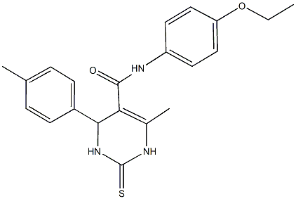 N-(4-ethoxyphenyl)-6-methyl-4-(4-methylphenyl)-2-thioxo-1,2,3,4-tetrahydro-5-pyrimidinecarboxamide Struktur
