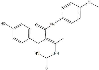 4-(4-hydroxyphenyl)-N-(4-methoxyphenyl)-6-methyl-2-thioxo-1,2,3,4-tetrahydro-5-pyrimidinecarboxamide,333767-55-8,结构式