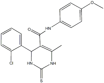 4-(2-chlorophenyl)-N-(4-methoxyphenyl)-6-methyl-2-thioxo-1,2,3,4-tetrahydro-5-pyrimidinecarboxamide,333767-76-3,结构式