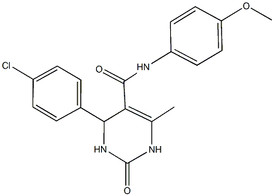 4-(4-chlorophenyl)-N-(4-methoxyphenyl)-6-methyl-2-oxo-1,2,3,4-tetrahydro-5-pyrimidinecarboxamide,333767-79-6,结构式