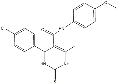 4-(4-chlorophenyl)-N-(4-methoxyphenyl)-6-methyl-2-thioxo-1,2,3,4-tetrahydro-5-pyrimidinecarboxamide 结构式