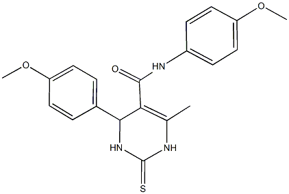 N,4-bis(4-methoxyphenyl)-6-methyl-2-thioxo-1,2,3,4-tetrahydro-5-pyrimidinecarboxamide Structure