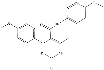 N,4-bis(4-methoxyphenyl)-6-methyl-2-thioxo-1,2,3,4-tetrahydro-5-pyrimidinecarboxamide,333767-84-3,结构式