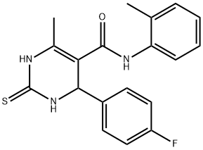 4-(4-fluorophenyl)-6-methyl-N-(2-methylphenyl)-2-thioxo-1,2,3,4-tetrahydro-5-pyrimidinecarboxamide Struktur