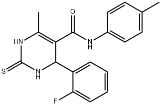 4-(2-fluorophenyl)-6-methyl-N-(4-methylphenyl)-2-thioxo-1,2,3,4-tetrahydro-5-pyrimidinecarboxamide Structure