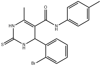 4-(2-bromophenyl)-6-methyl-N-(4-methylphenyl)-2-thioxo-1,2,3,4-tetrahydro-5-pyrimidinecarboxamide Structure