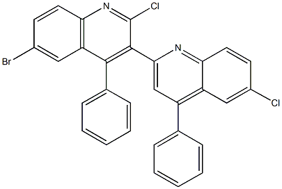 6'-bromo-2',6-dichloro-2,3'-bis[4-phenylquinoline] 结构式