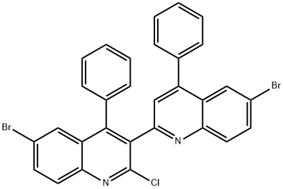2'-chloro-2,3'-bis[6-bromo-4-phenylquinoline] 结构式