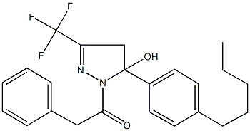 5-(4-pentylphenyl)-1-(phenylacetyl)-3-(trifluoromethyl)-4,5-dihydro-1H-pyrazol-5-ol Struktur