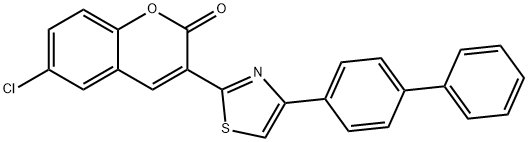 3-(4-[1,1'-biphenyl]-4-yl-1,3-thiazol-2-yl)-6-chloro-2H-chromen-2-one,333773-45-8,结构式