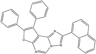 2-(1-naphthyl)-8,9-diphenylfuro[3,2-e][1,2,4]triazolo[1,5-c]pyrimidine Struktur