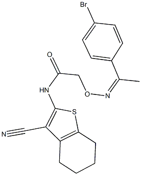 2-({[1-(4-bromophenyl)ethylidene]amino}oxy)-N-(3-cyano-4,5,6,7-tetrahydro-1-benzothien-2-yl)acetamide Structure