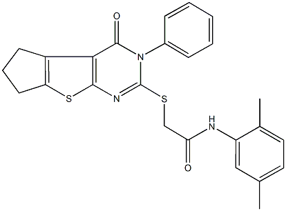 333775-95-4 N-(2,5-dimethylphenyl)-2-[(4-oxo-3-phenyl-3,5,6,7-tetrahydro-4H-cyclopenta[4,5]thieno[2,3-d]pyrimidin-2-yl)sulfanyl]acetamide